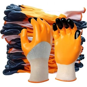 Donizard Tiger Multipurpose Heavy Duty Reusable Coated Safety for Industrial Contraction Nitrile, Nylon Safety Gloves