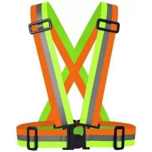 JLG High Visibility High Quality Multi Color Reflective Vest for Outdoor Sports ,Night Cycling Reflector Strips Cross Belt Stripes Adjustable Vest Safety Jacket