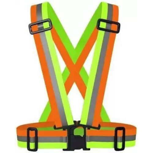JLG High Visibility High Quality Multi Color Reflective Vest for Outdoor Sports ,Night Cycling Reflector Strips Cross Belt Stripes Adjustable Vest Safety Jacket